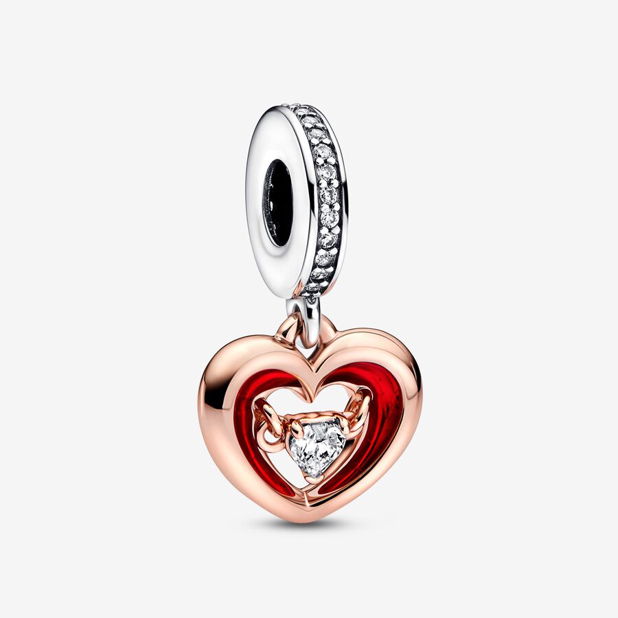 Two-tone Radiant Heart Dangle Charm image number 0