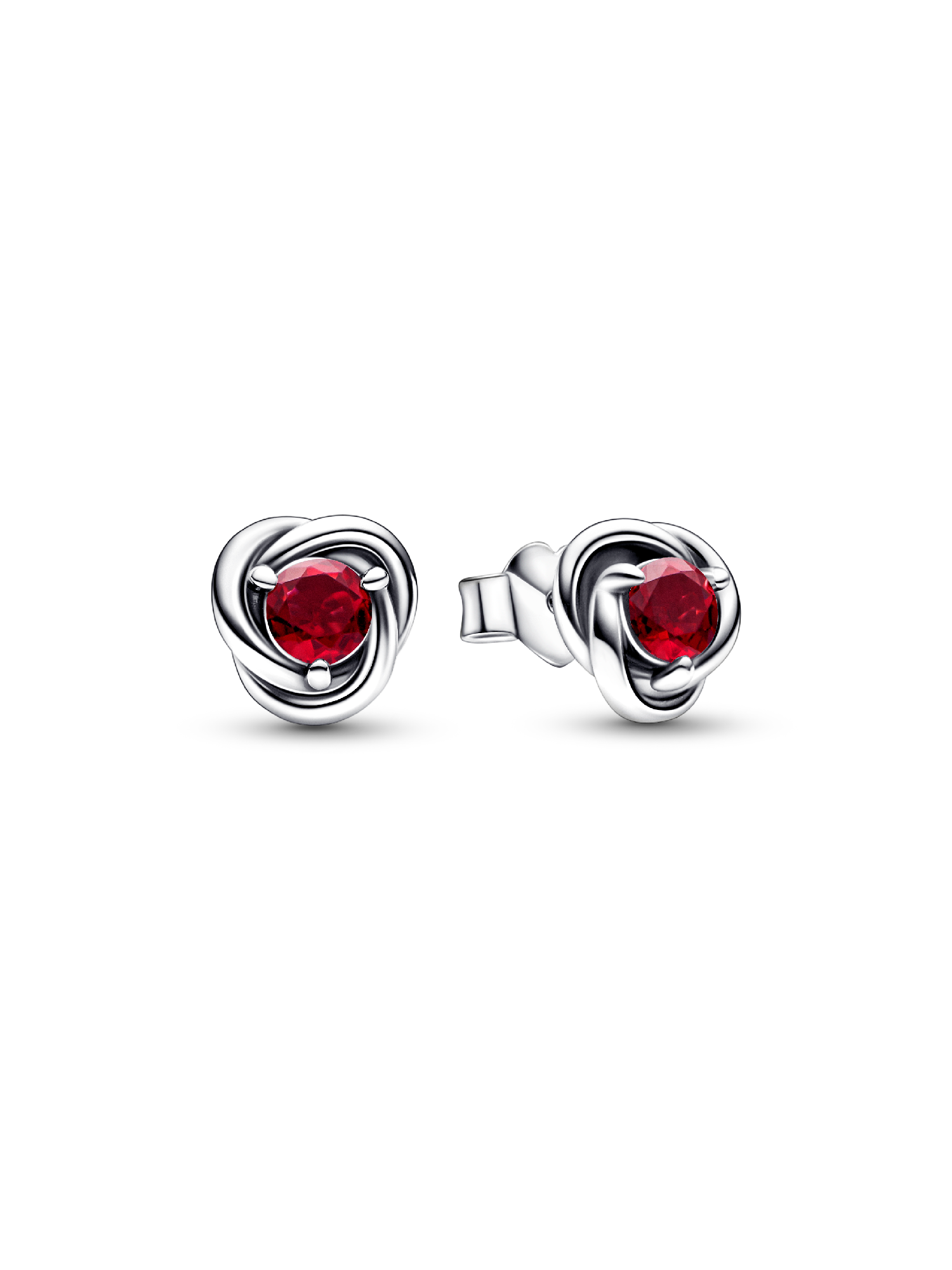 July Birthstone Eternity Circle Stud Earrings
