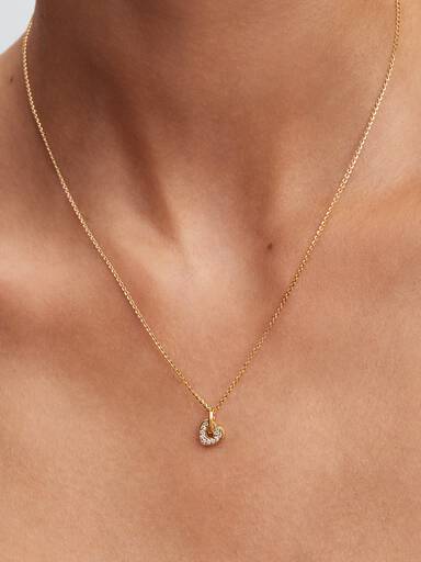 Pandora Talisman 14k Gold Lab-grown Diamond Pavé Heart Pendant Necklace