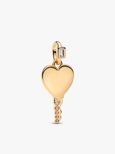Gold Engravable Heart Key Necklace Gift Set