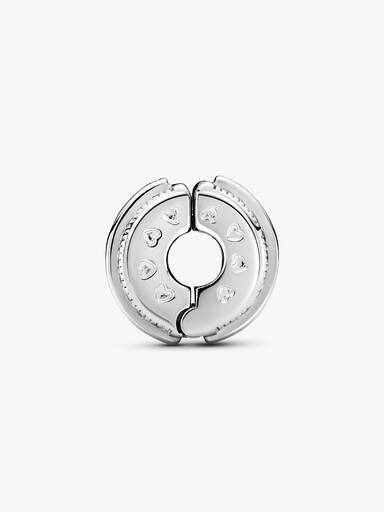 Sparkling Pavé Lines & Logo Clip Charm