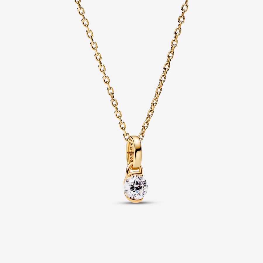 Pandora Talisman 14k Gold Lab-grown Diamond Infinity Pendant Necklace image number 0