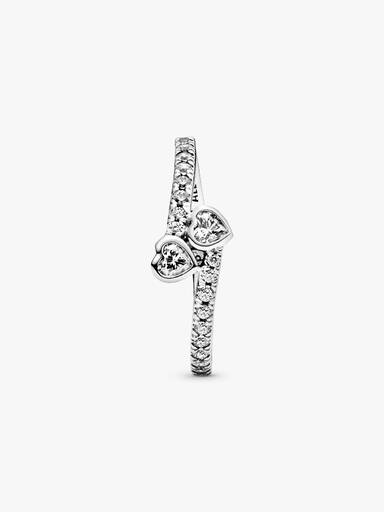 Two Sparkling Hearts Ring