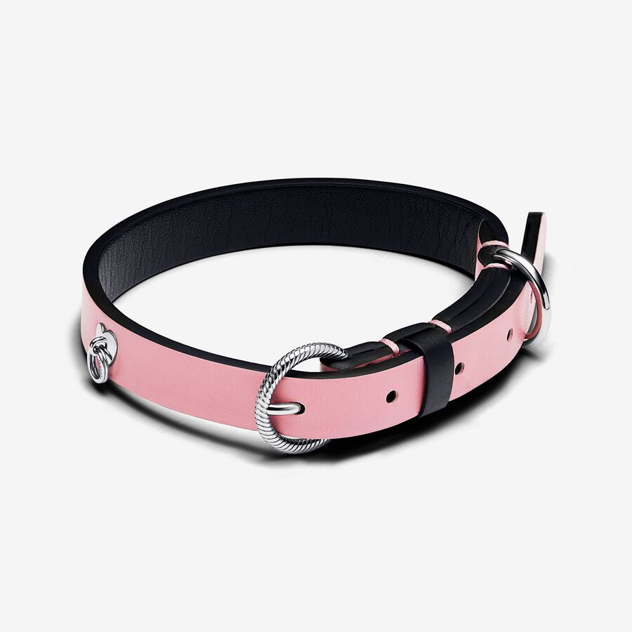 Pink Leather-free Fabric Pet Collar image number 0