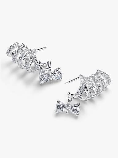 Bridgerton Sparkling Bow Climber Earrings