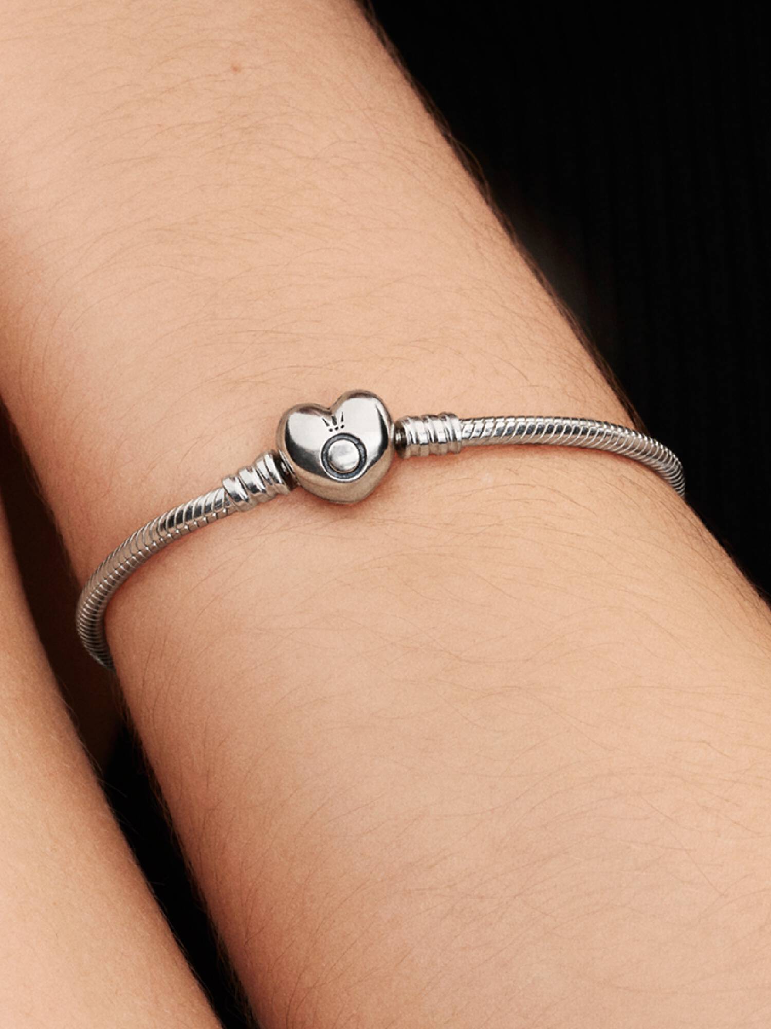 Heart Clasp Snake Chain Bracelet