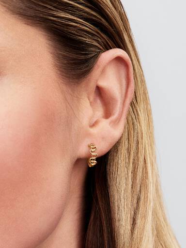Pandora Era Linked Hearts Hoop Earrings