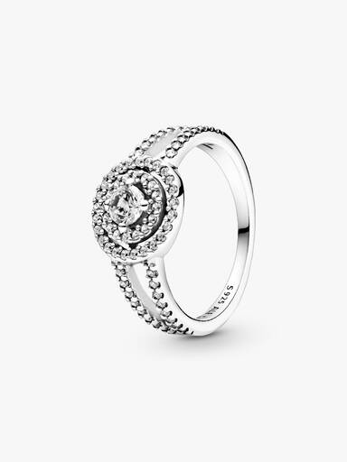 Sparkling Double Halo Ring