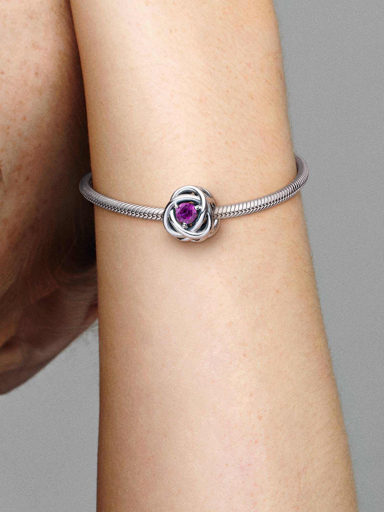 February Birthstone Eternity Circle Charm