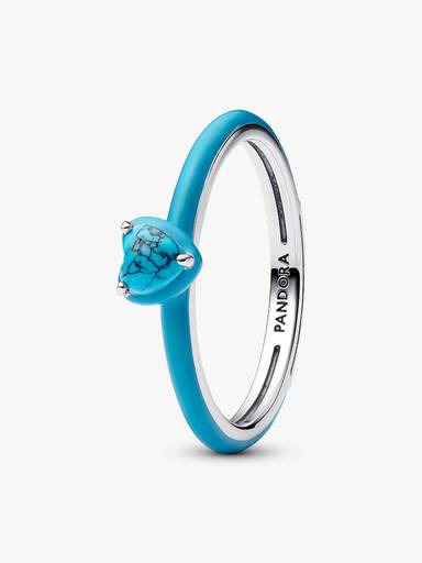 Turquoise-coloured Heart Stone Ring