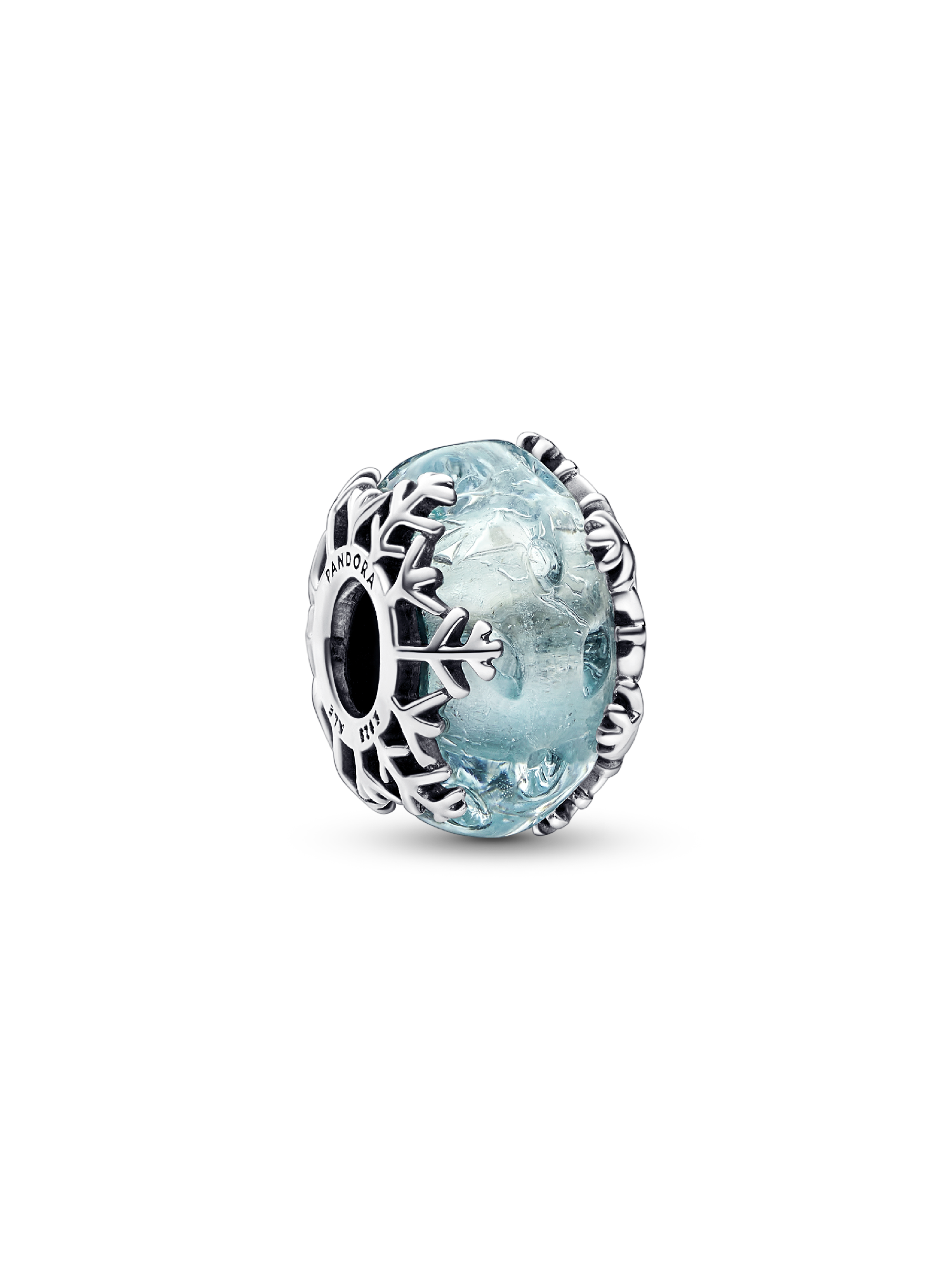 Winter Blue Snowflake Murano Charm