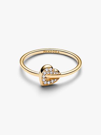 Pandora Talisman 14k Gold Lab-grown Diamond Pavé Heart Ring