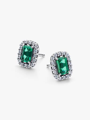 Sparkling Rectangular Stud Earrings