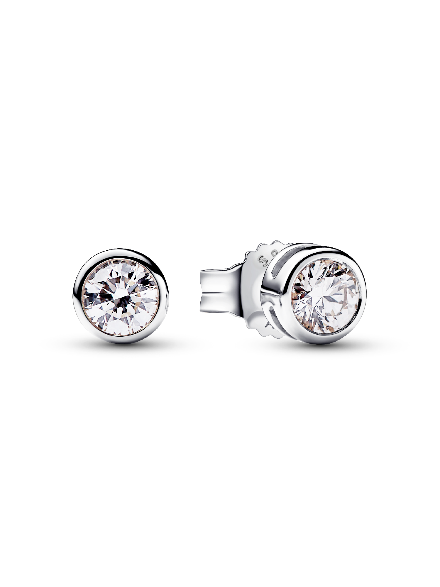 Pandora Era Bezel Sterling Silver Lab-grown Diamond Earrings