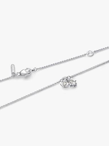 Pandora Talisman Sterling Silver Lab-Grown Diamond Evil Eye & Hamsa Hand Dangle Pendant Necklace