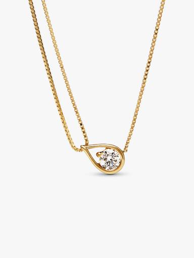 Pandora Infinite 14k Gold Lab-grown Diamond Double Chain Collier Necklace