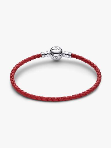 Red Braided Leather Bracelet