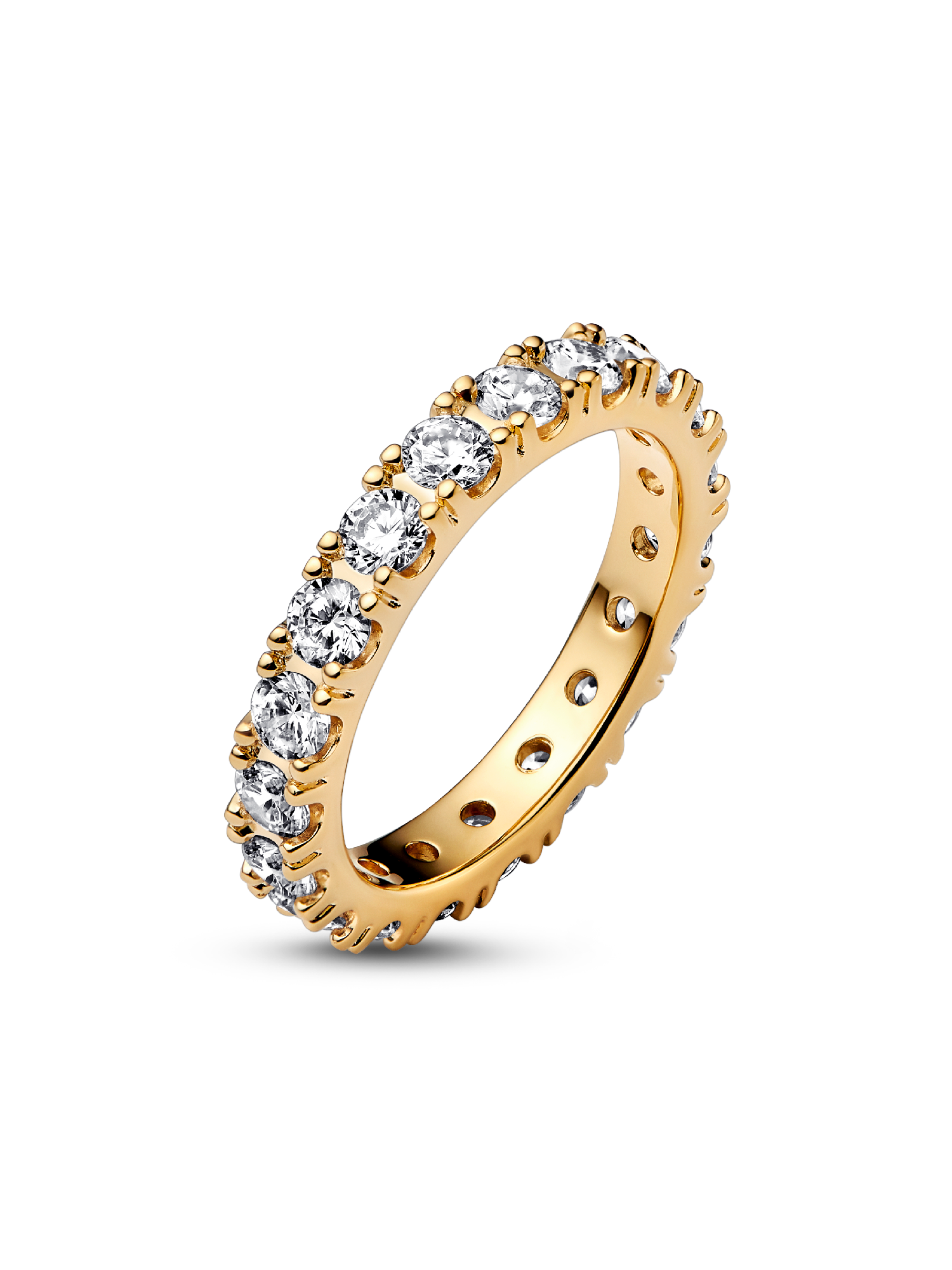 Sparkling Row Eternity Ring | Gold plated | Pandora UK