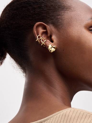 Organically-shaped Heart Stud Earrings