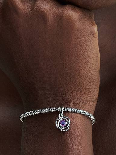 February Eternity Circle Dangle Charm