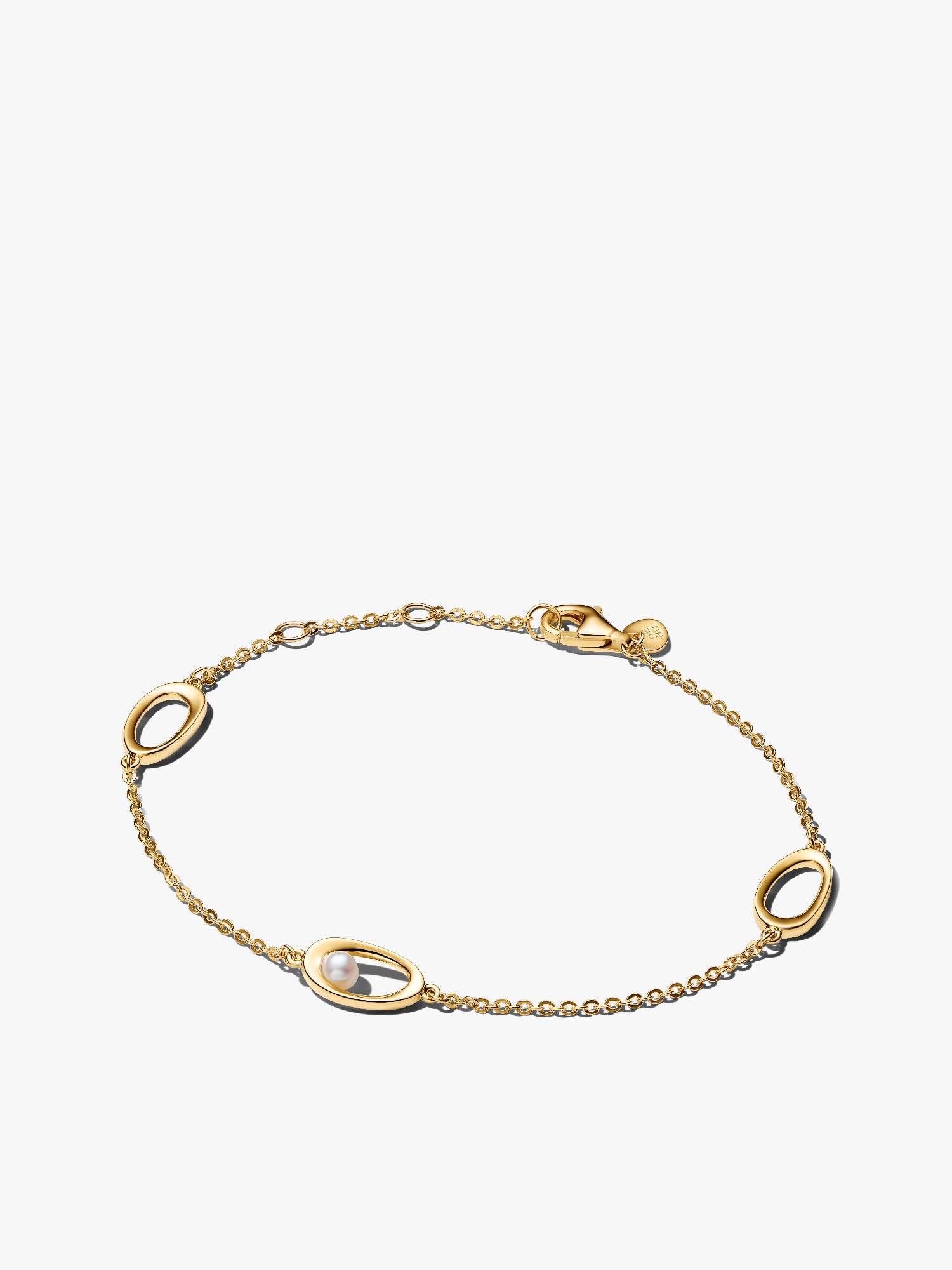 Organically Shaped Oval & Treated Freshwater Cultured Pearl Bracelet