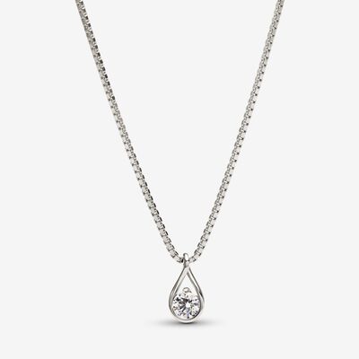 Pandora Infinite 14k White Gold Lab-grown Diamond Pendant Necklace