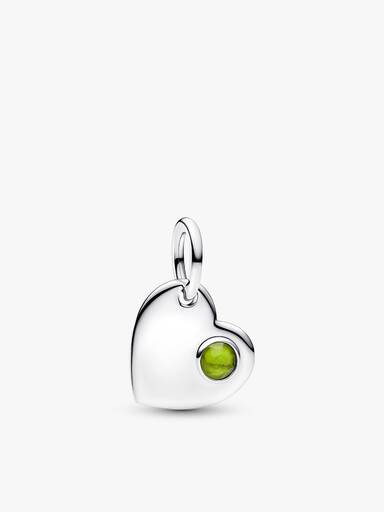 August Birthstone Heart Pendant Necklace