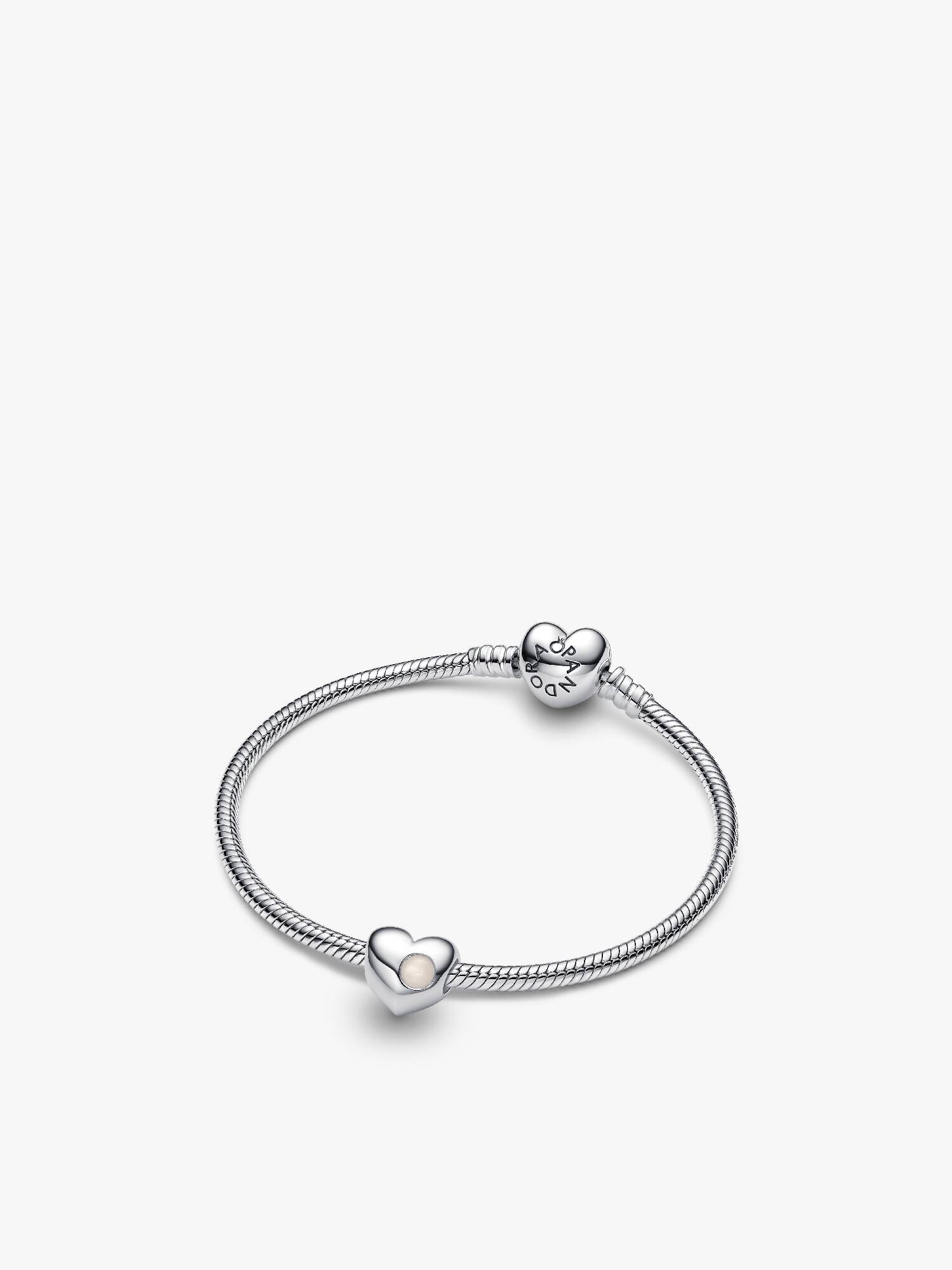 Engravable June Heart Bracelet and Charm Gift Set