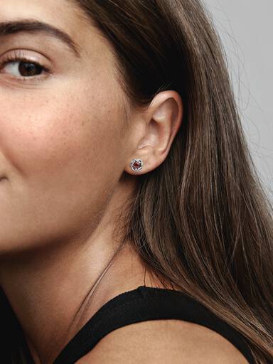 January Birthstone Eternity Circle Stud Earrings