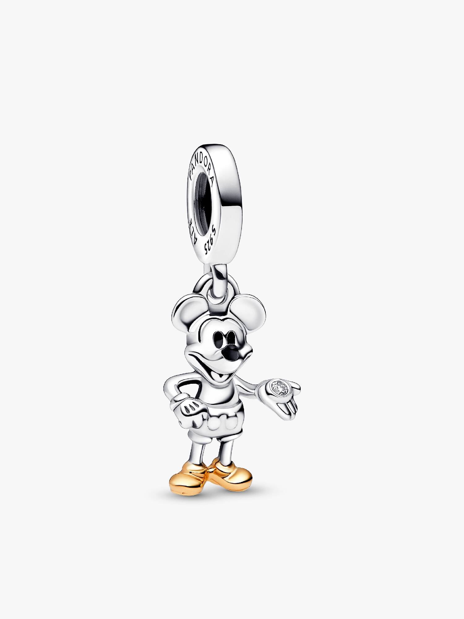 Disney 100th Anniversary Mickey Mouse Lab-grown Diamond Dangle Charm