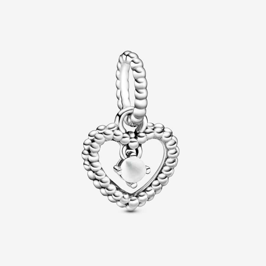 April Birthstone Heart  Dangle Charm image number 0