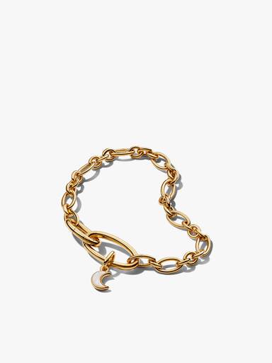 White Crescent Moon Charm & Bracelet Gift Set