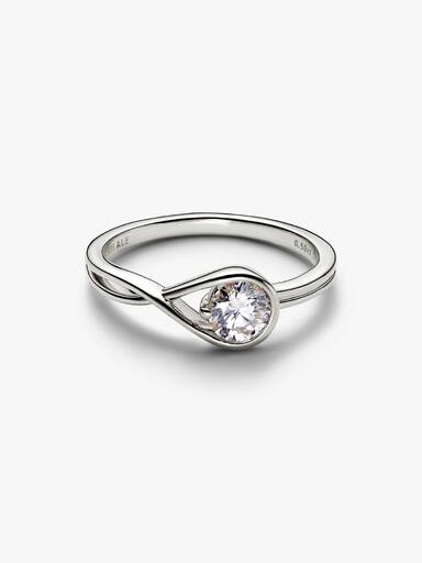 Pandora Infinite 14k White Gold Lab-grown Diamond Ring