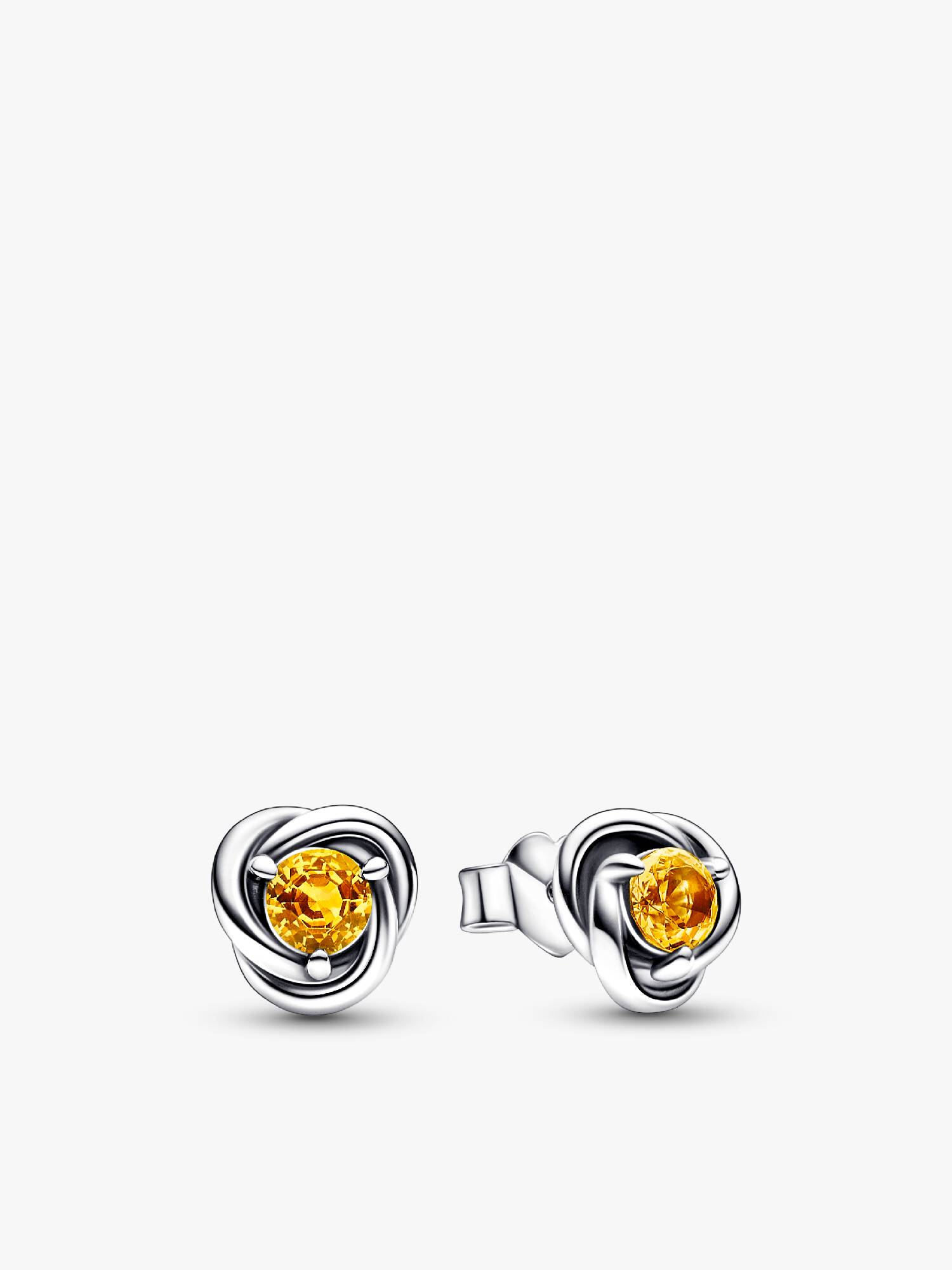 November Birthstone Eternity Circle Stud Earrings
