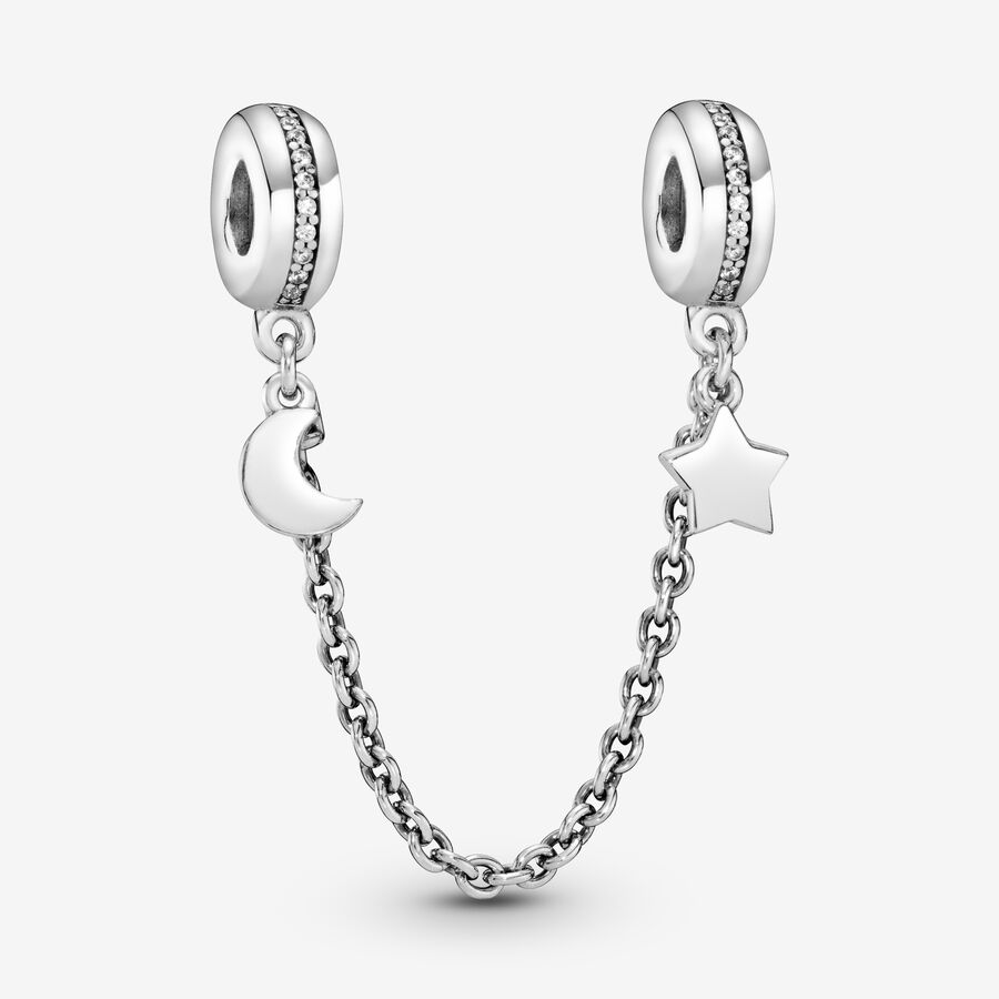 Half Moon & Star Safety Chain Charm image number 0