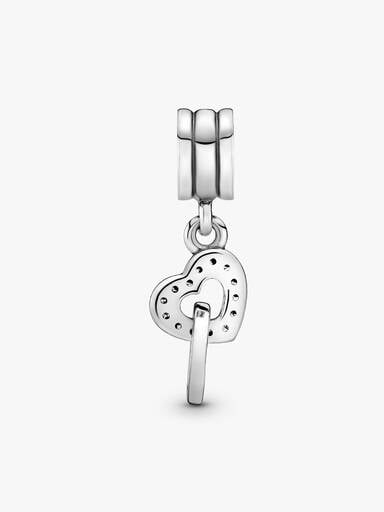 Interlocking Hearts Dangle Charm