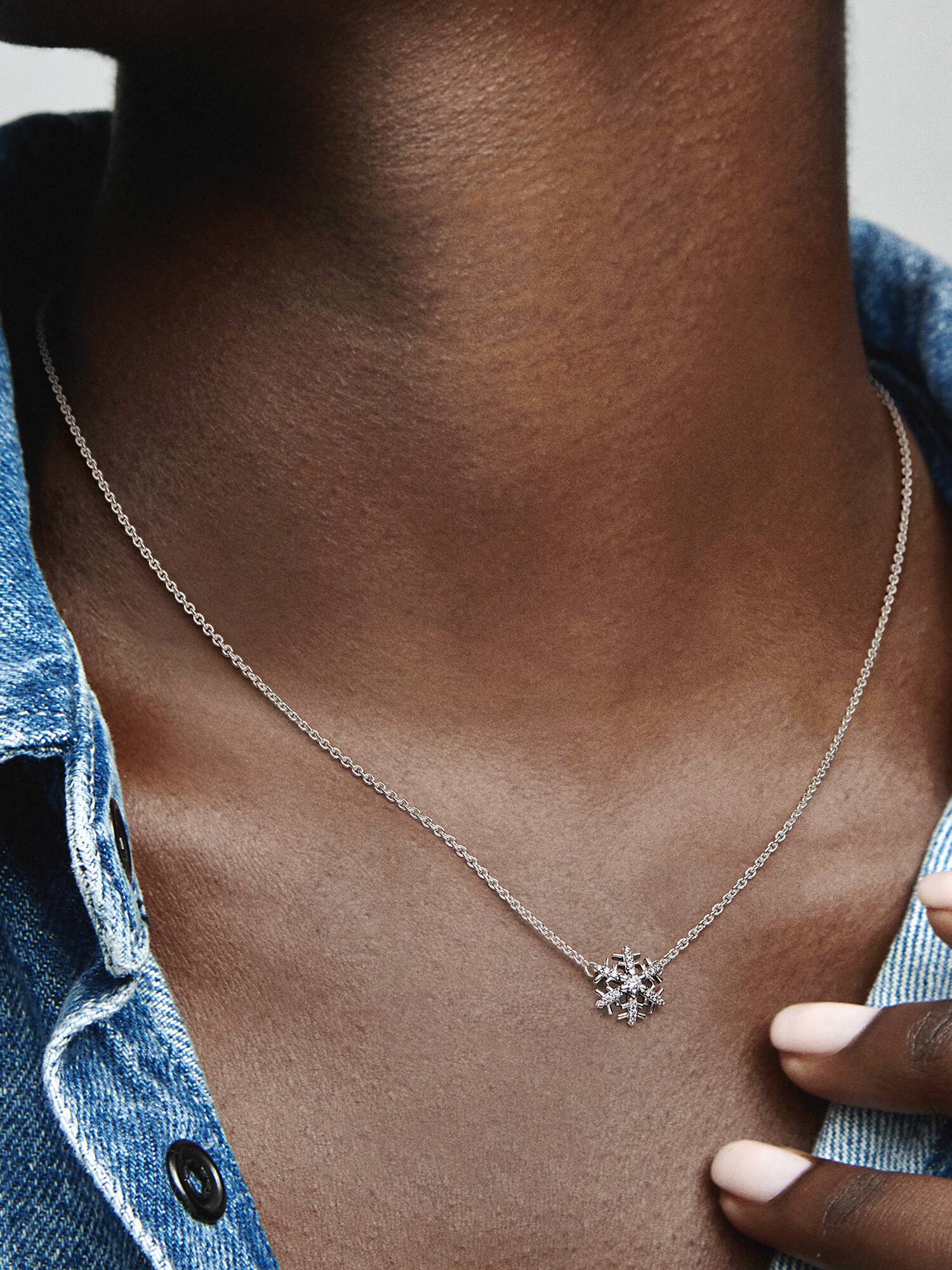 Sparkling Snowflake Pendant Necklace