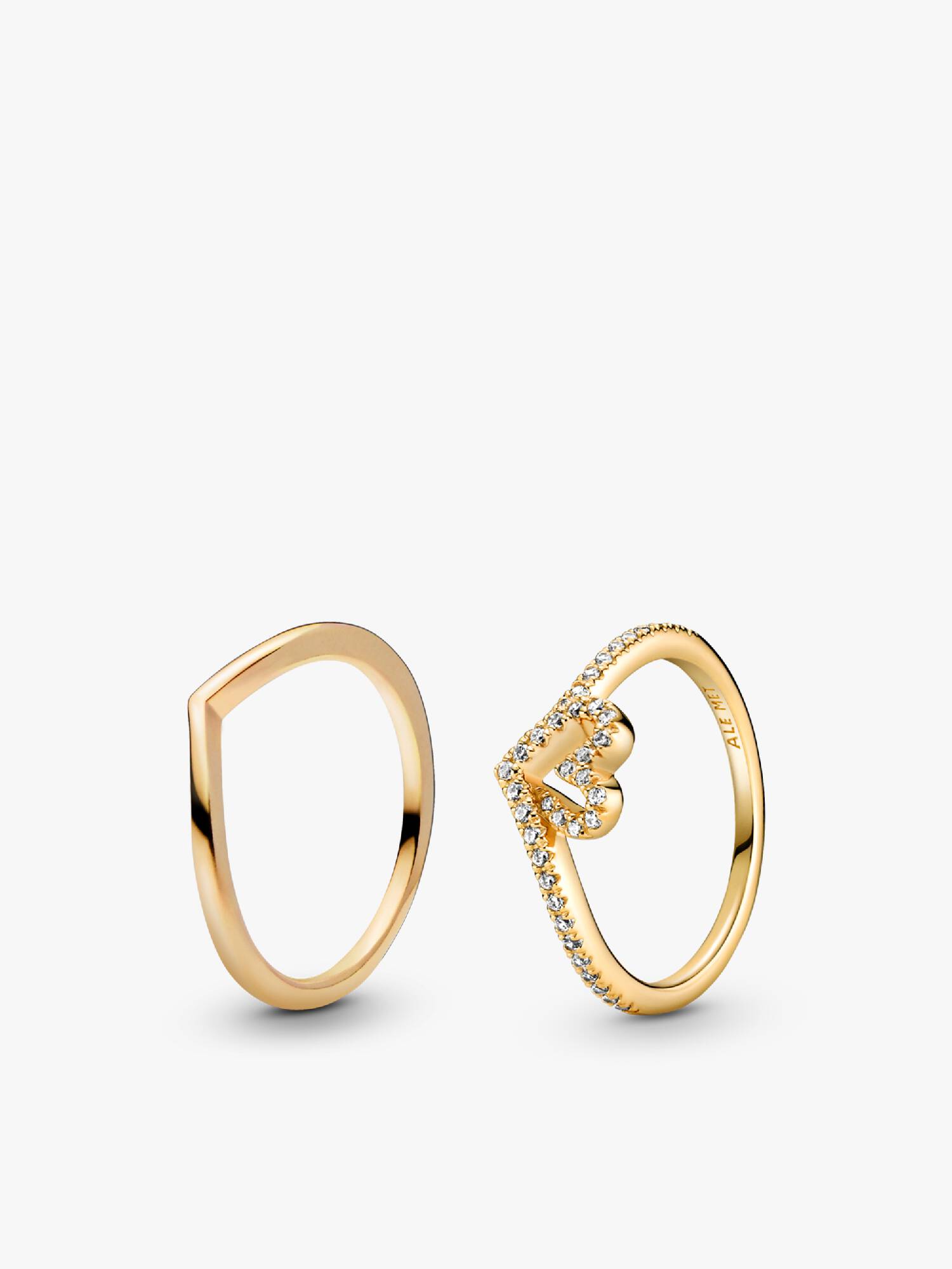 14K Gold Plated Wishbone Ring Bundle