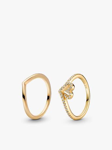 14K Gold Plated Wishbone Ring Bundle