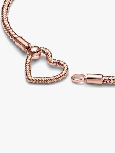 Pandora Moments Heart Closure Snake Chain Bracelet