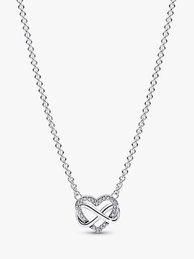 Sparkling Infinity Heart Collier Necklace