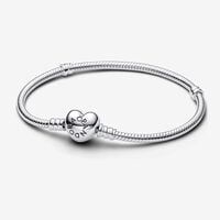 Pandora Moments Heart Clasp Snake Chain Bracelet | Pandora UK