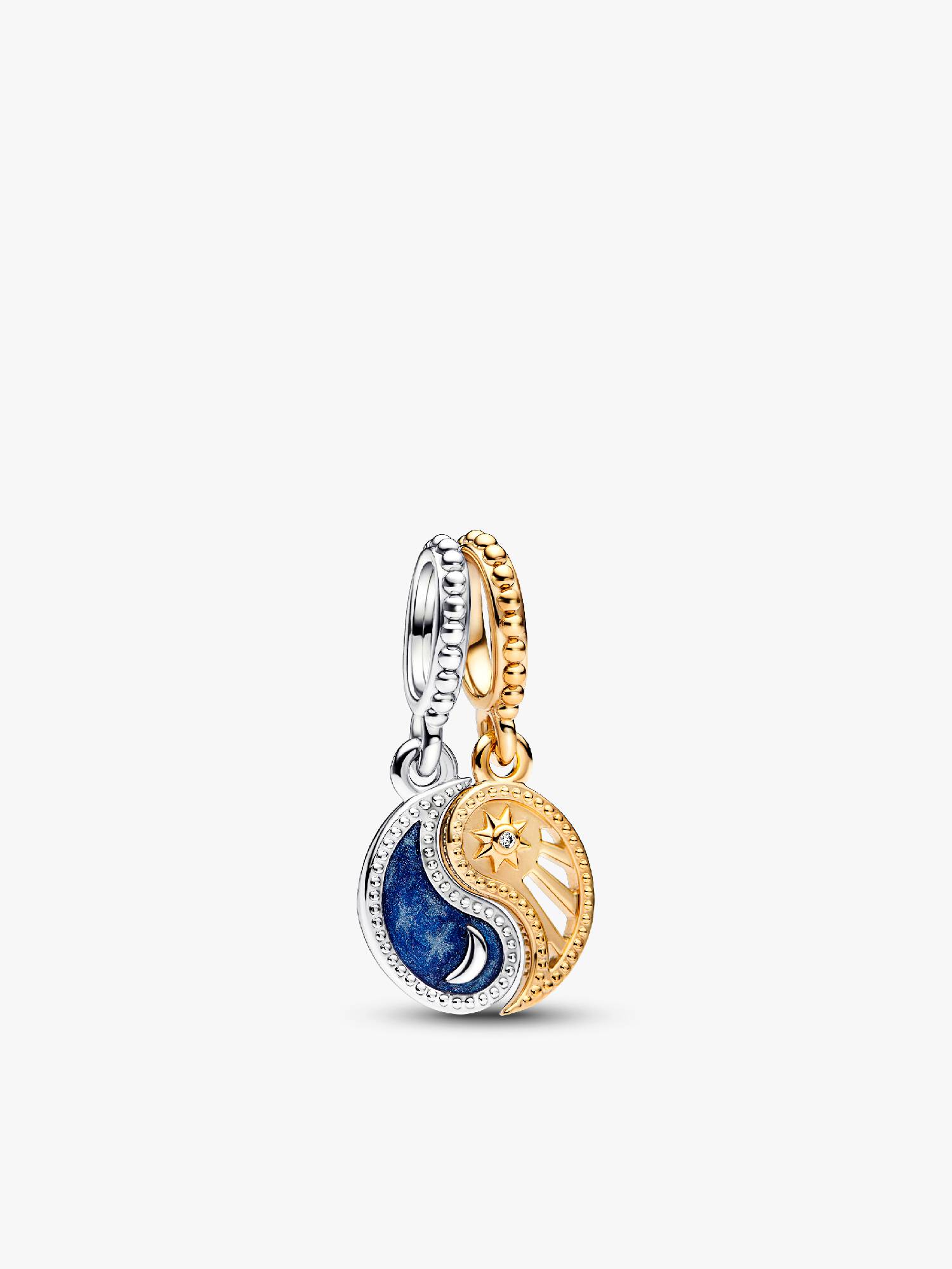 Two-tone Splittable Sun & Moon Dangle Charm