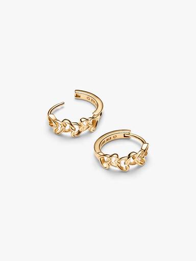 Pandora Era Linked Hearts Hoop Earrings