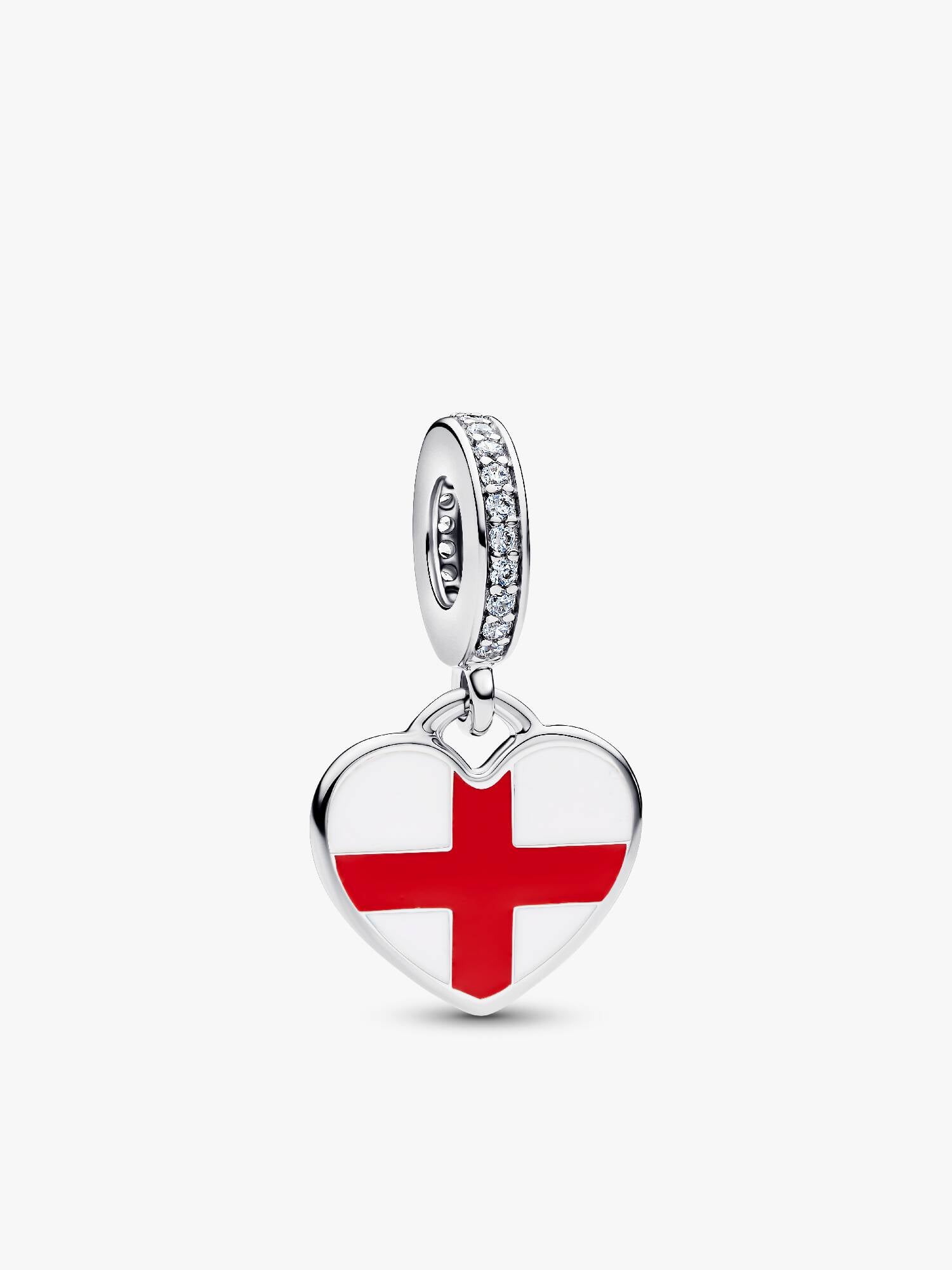 Engravable England Heart Dangle Charm