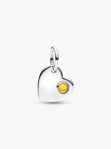 November Heart Dangle Charm