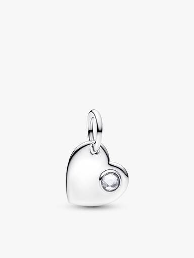 April Birthstone Heart Pendant Necklace