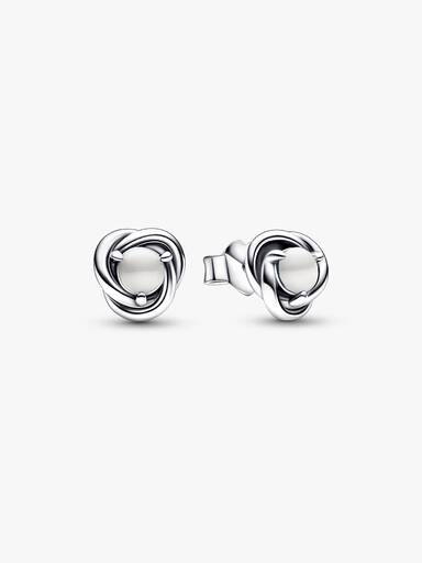June Birthstone Eternity Circle Stud Earrings