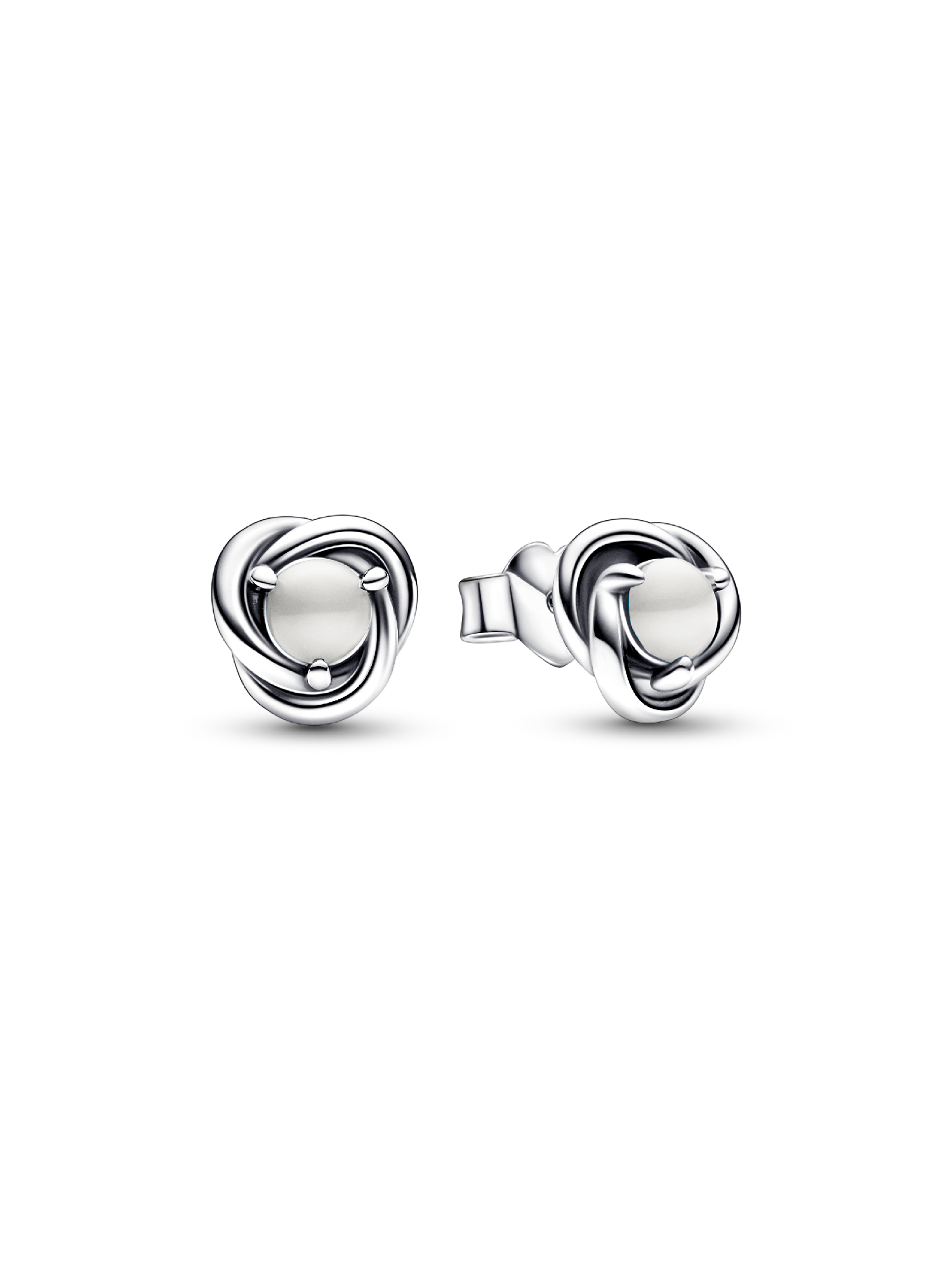June Birthstone Eternity Circle Stud Earrings