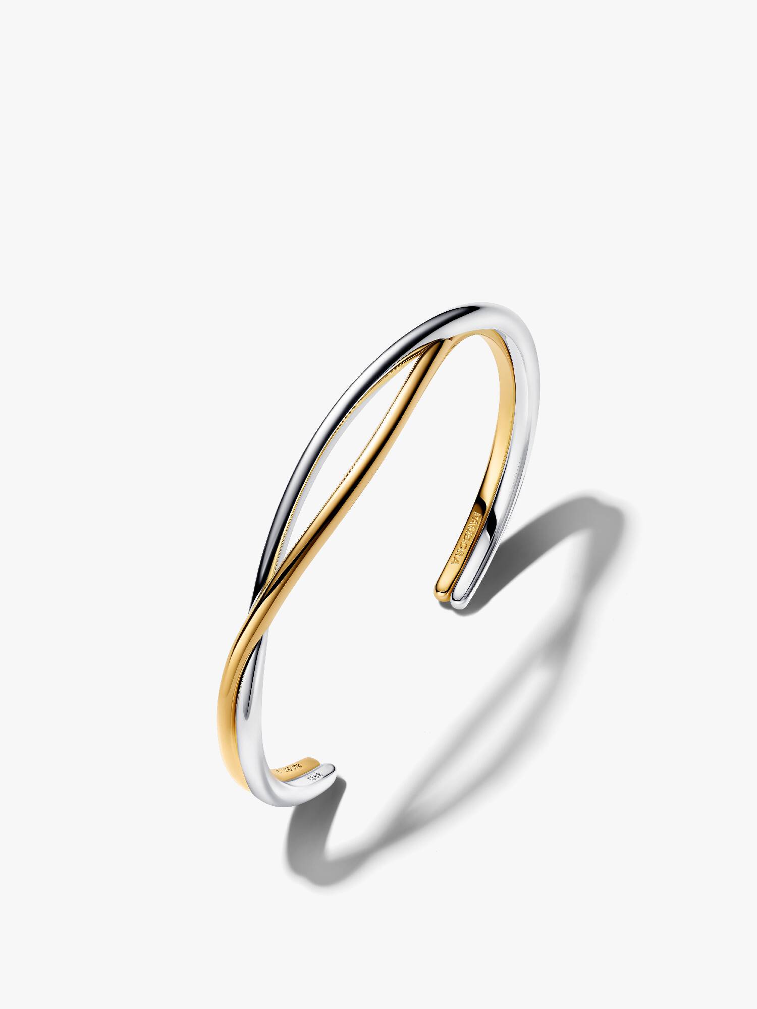 Entwined Two-Tone Open Bangle